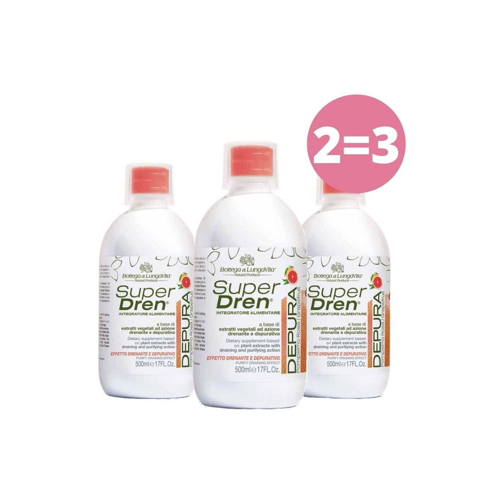 Komplekt! 3x Superdren Depura Grapefruit ainevahetust kiirendav ja tselluliiti vähendav toidulisand
