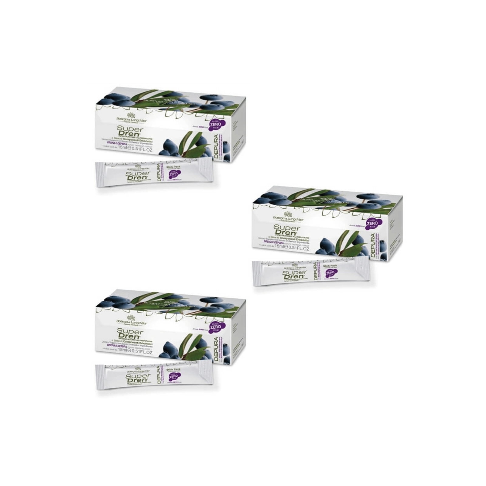 Komplekt 3 pakki! SuperDren Depura Myrtus Zero kcal