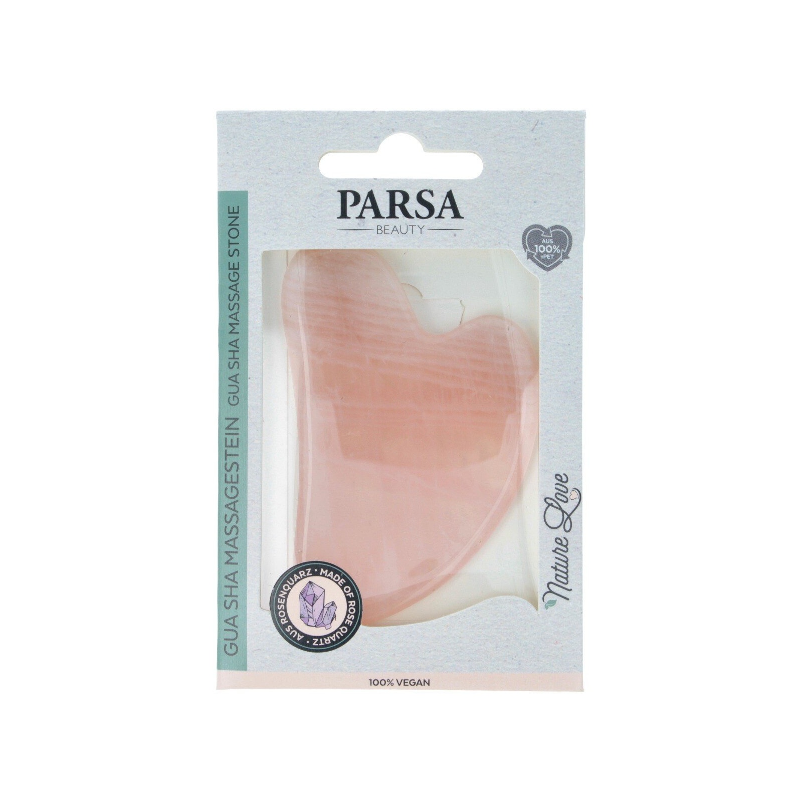 Parsa Beauty Gua Sha Massage Stone Rose Quartz massaažikivi roosa kvarts