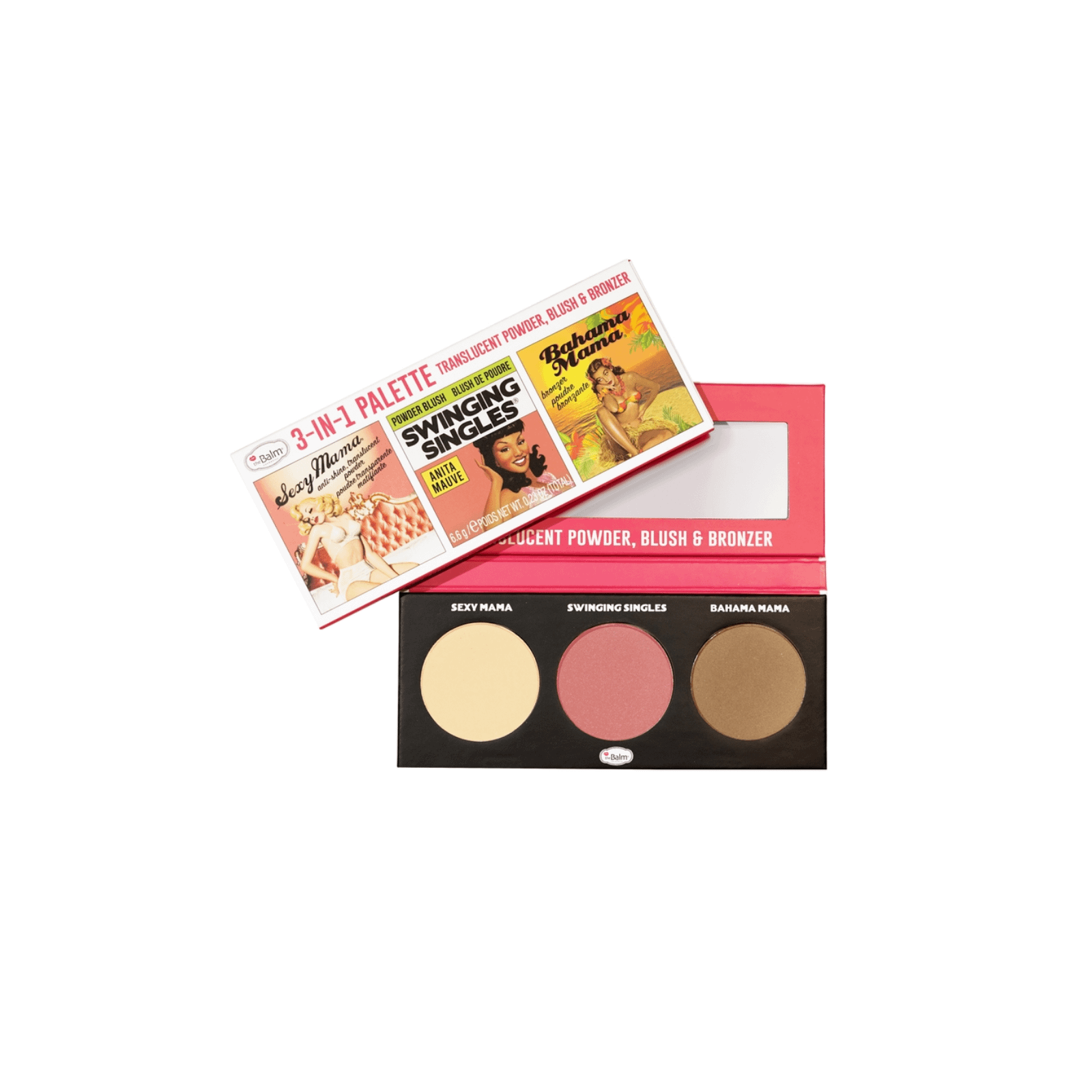 theBalm Powder Trio Bahama Mama, Sexy Mama, Anita Mauve näopalett 6,6g