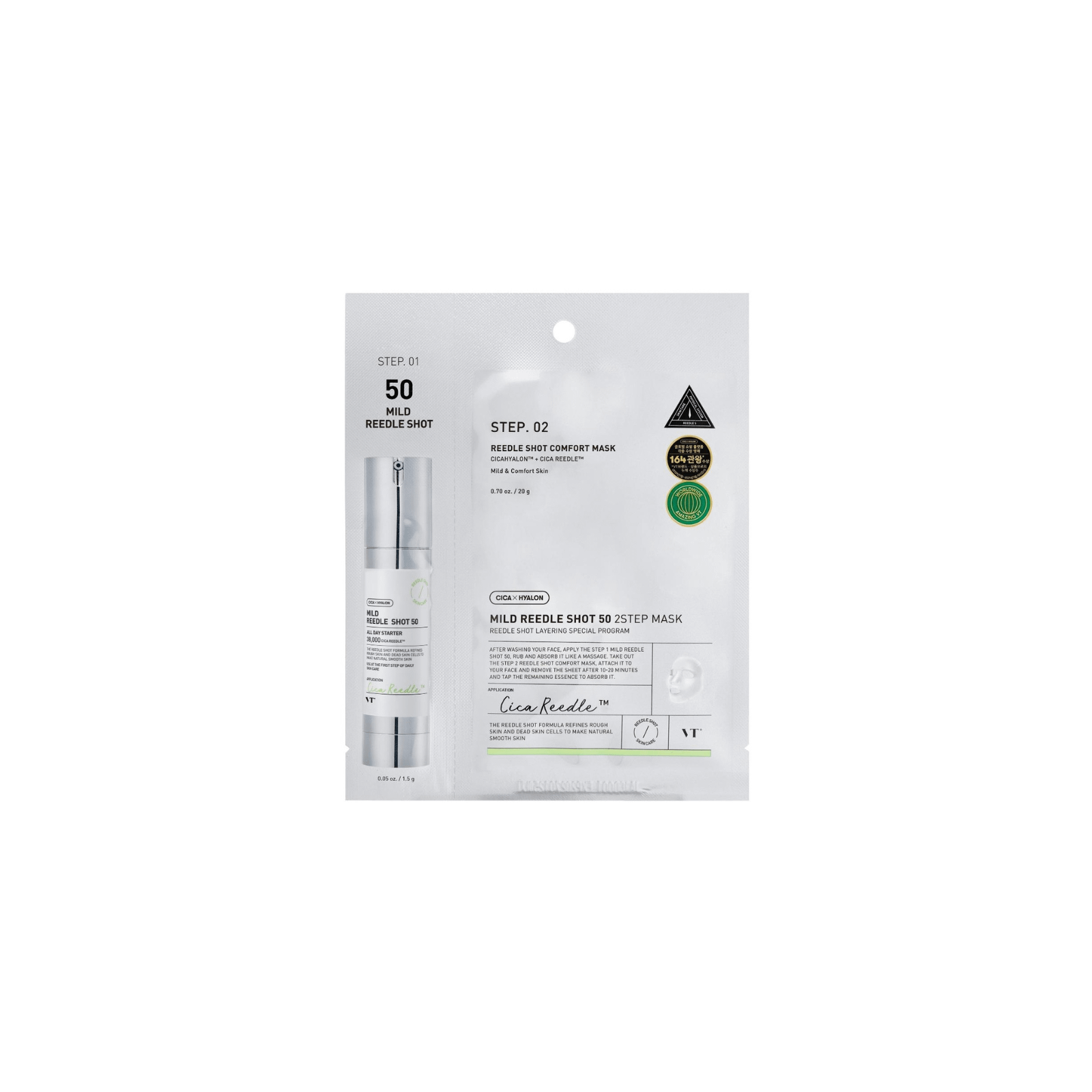 VT Cosmetics Mild Reedle Shot 50 2-Step Mask kaheastmeline näomask