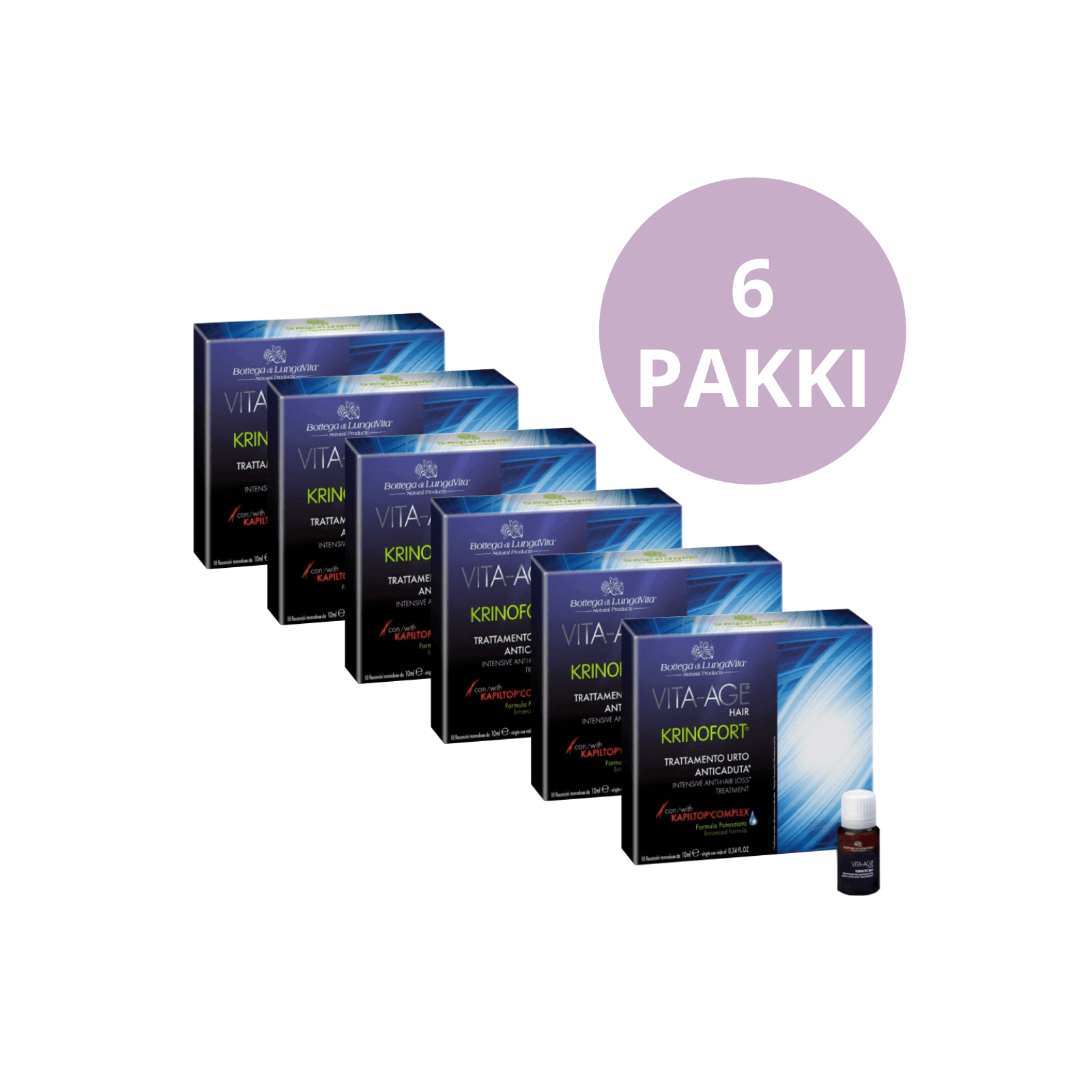 Komplekt! 6x Vita-Age Krinofort juustekasvu kiirendav ja väljalangemist vähendav seerum