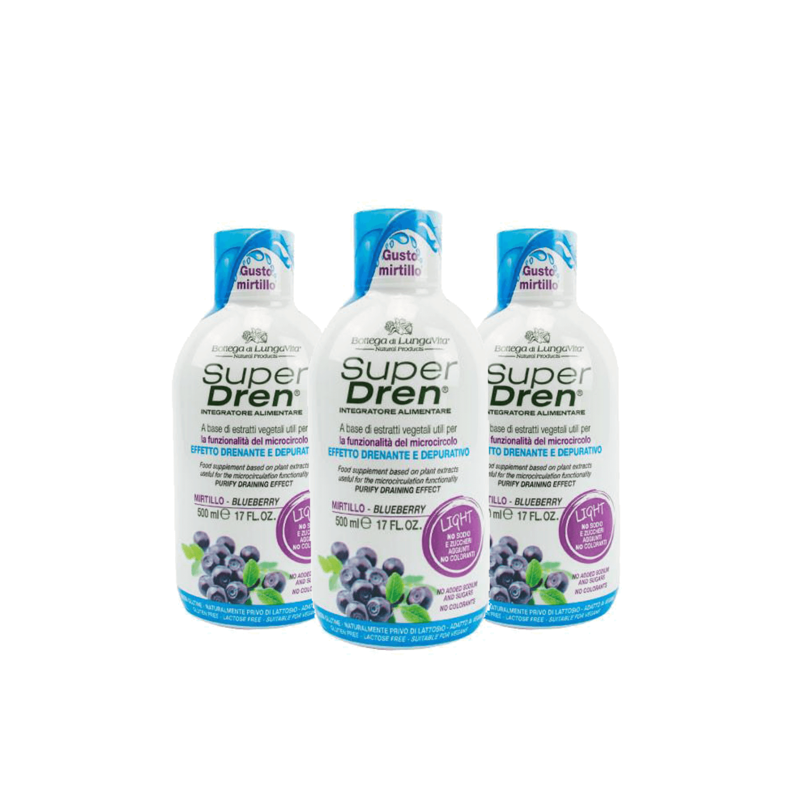 Komplekt! 3x SuperDren BlueBerry ainevahetust kiirendava ja liigset vett väljutava toimega