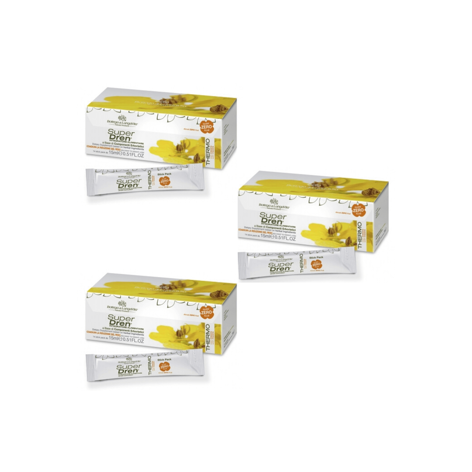 KOMPLEKT! 3x SuperDren Thermo Zero kcal kaalualandavad toidulisandid