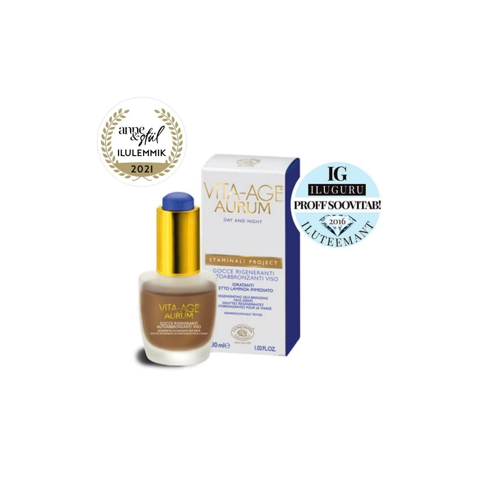 Vita-Age Aurum Self-Tanning Drops isepruunistavad tilgad näole 30ml