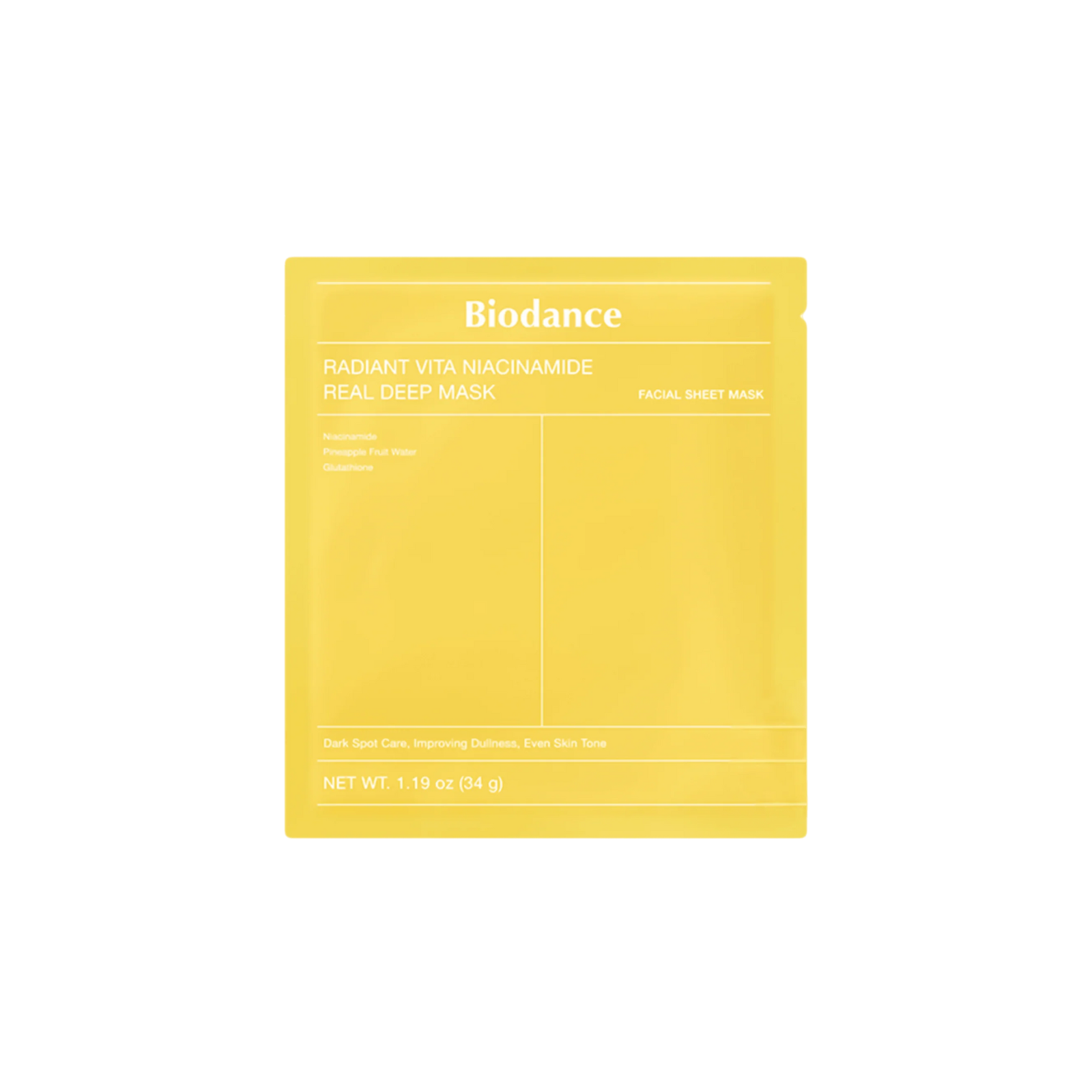 BIODANCE Radiant Vita Niacinamide Real Deep Mask hüdrogeelmask 1tk