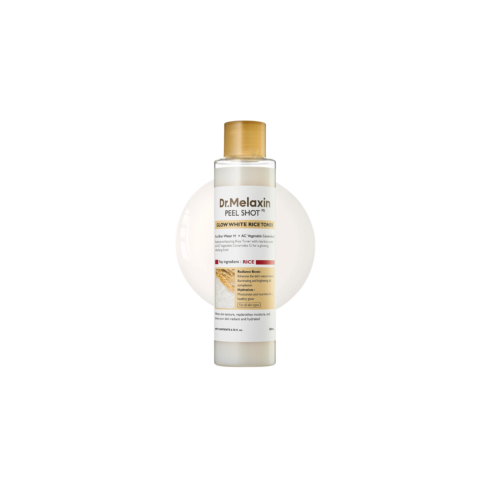 Dr. Melaxin Peel Shot Glow White Rice Toner sära andev näotoonik 200ml