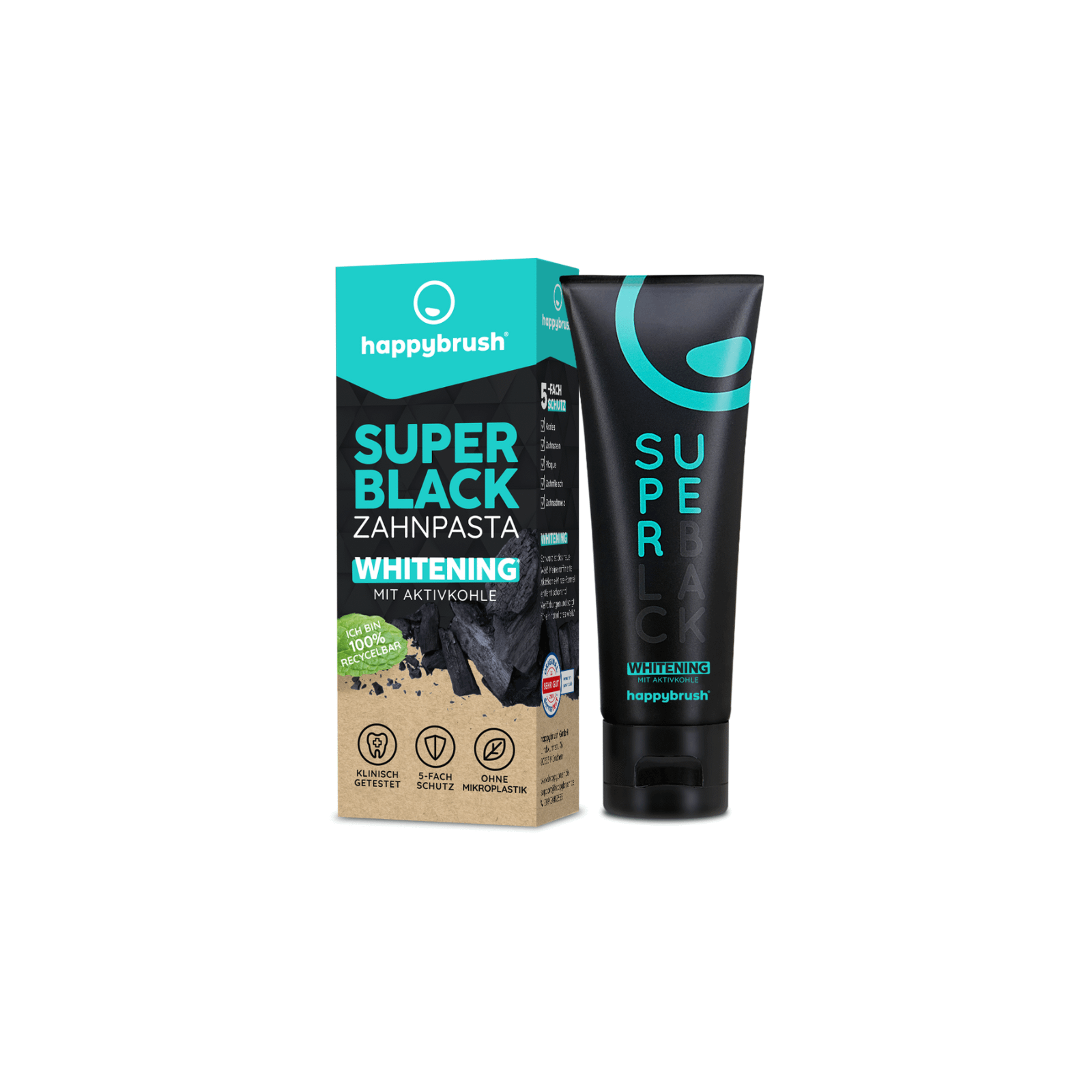 happybrush SuperBlack Toothpaste 75ml