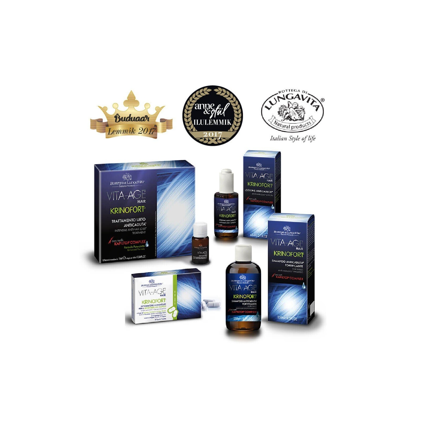 KOMPLEKT! Vita-Age Krinofort juustekasvu kiirendav, väljalangemist-hõrenemist vähendav kuur