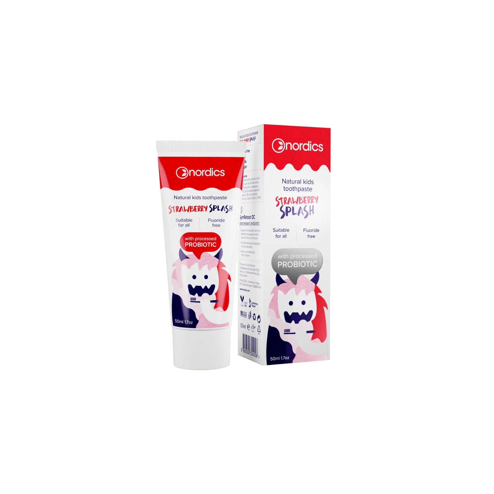 Nordics Kids Toothpaste Probiotic Strawberry Splash maasikamaitseline hambapasta 50ml
