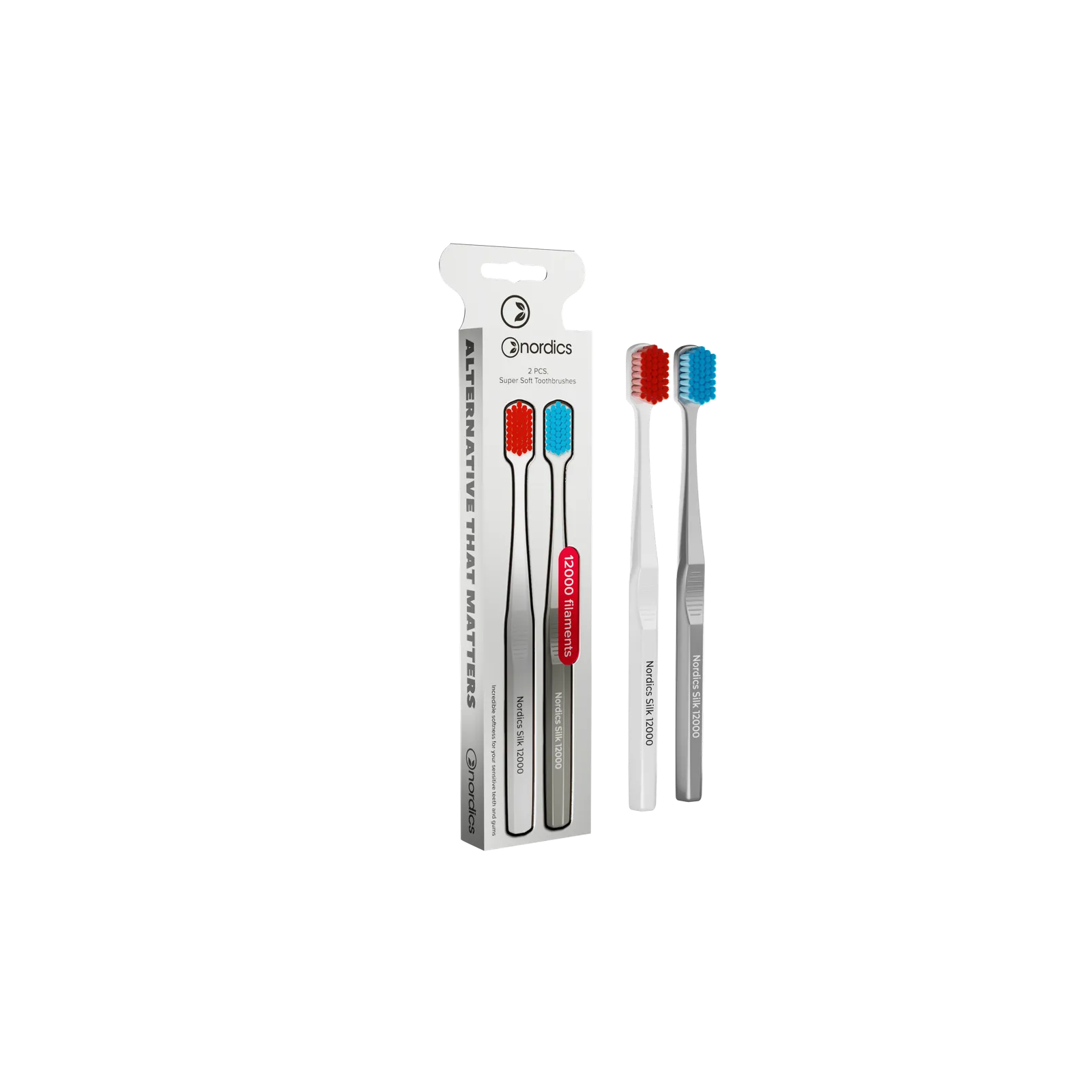 Nordics Premium Silk 2- Pack Ultra Soft 12000 hambaharja komplekt