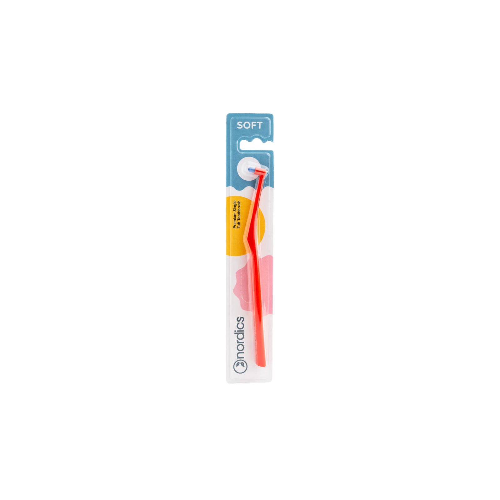 Nordics Single Tuft Toothbrush Red Soft monohari
