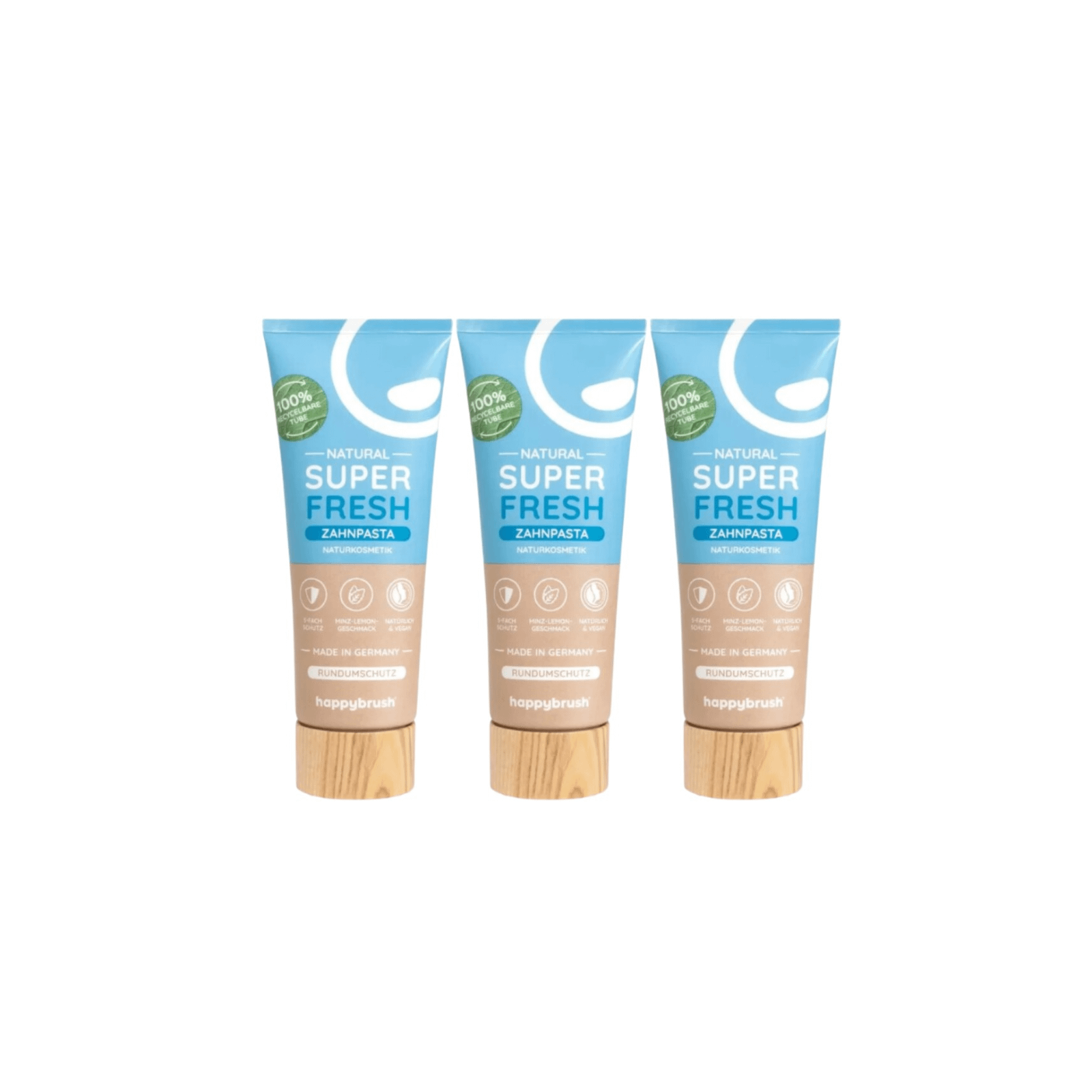 Komplekt! 3x happybrush SuperFresh Toothpaste 75ml