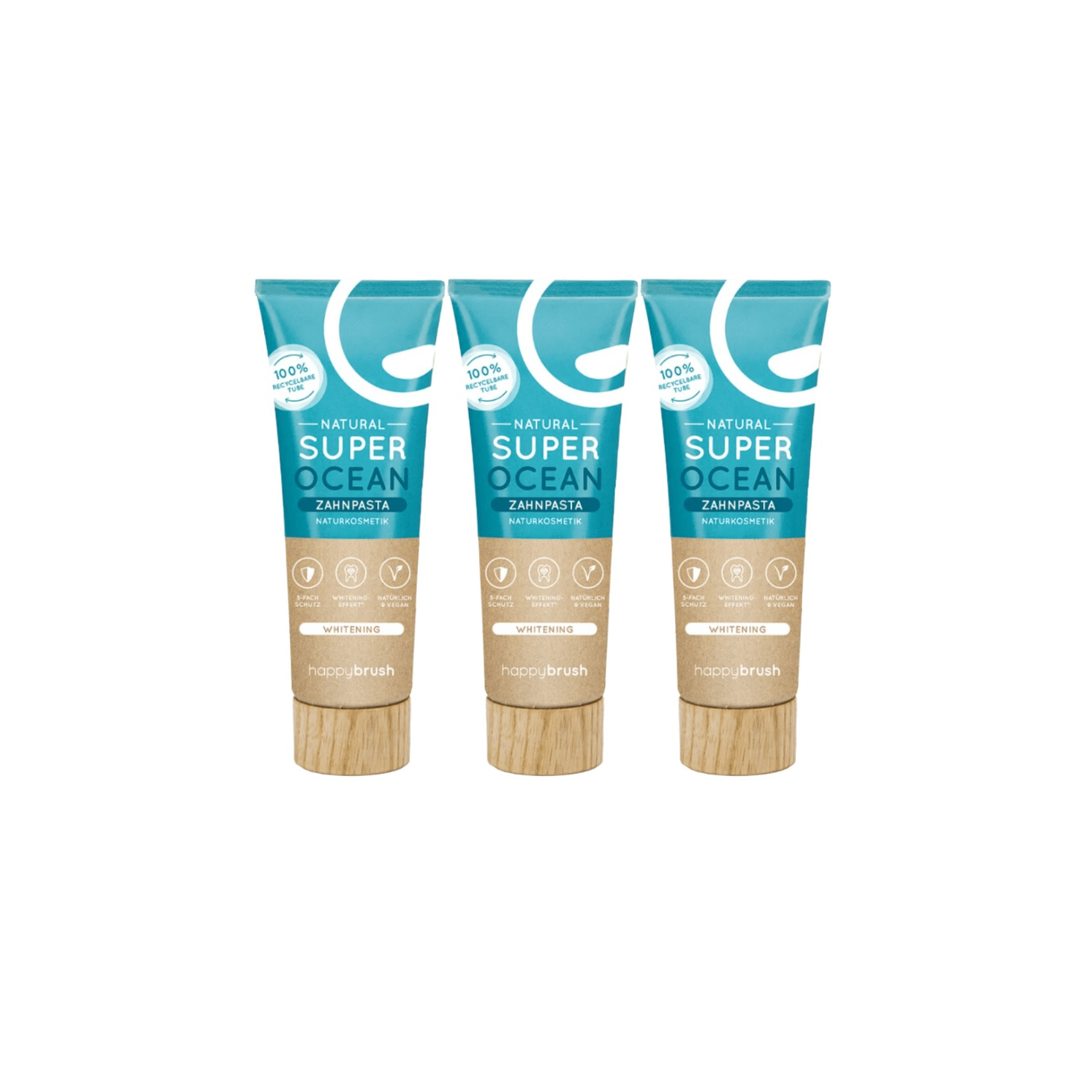 Set! 3x happybrush SuperOcean Toothpaste 75ml