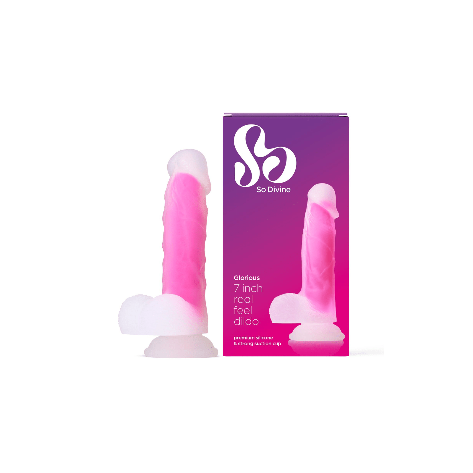 So Divine Glorious Dildo Pink iminapaga roosa silikoonist dildo