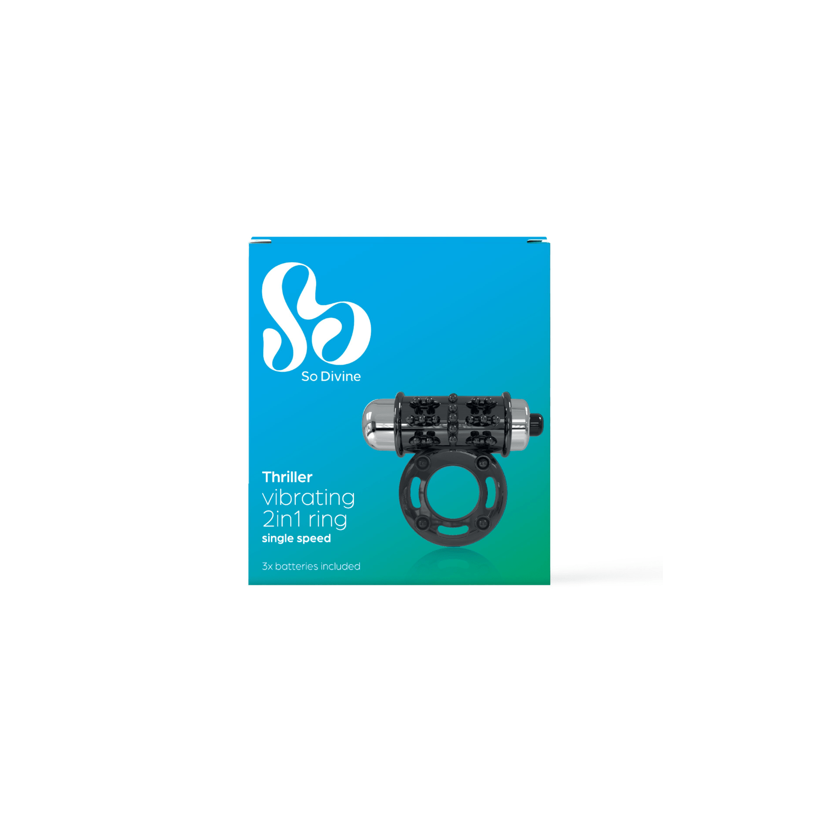So Divine Thriller 2In1 Vibrating Ring kaks-ühes vibreeriv peeniserõngas