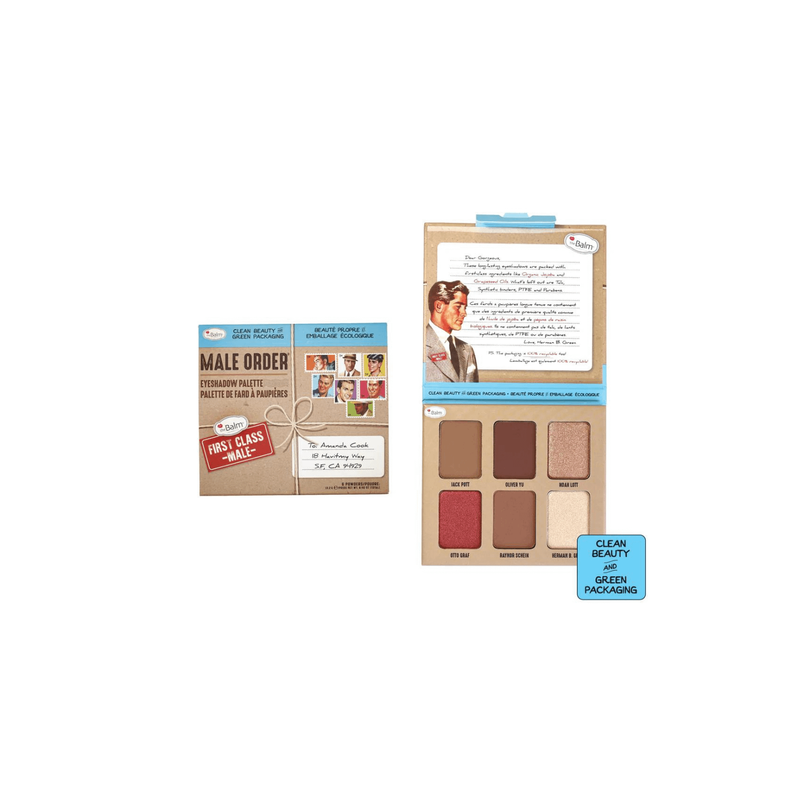 theBalm Male Order First Class Male Eyeshadow Palette lauvärvipalett 13,2g