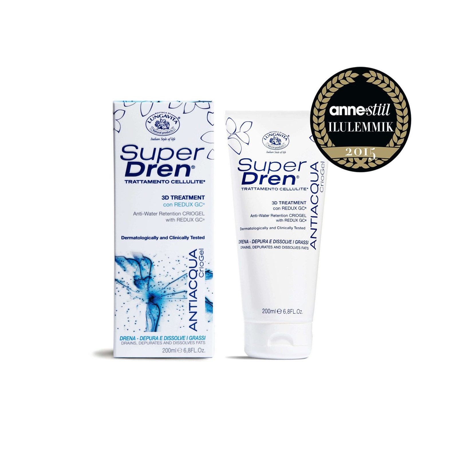SuperDren tselluliiti vähendav ja vett väljutav "jääefektiga" krüogeel