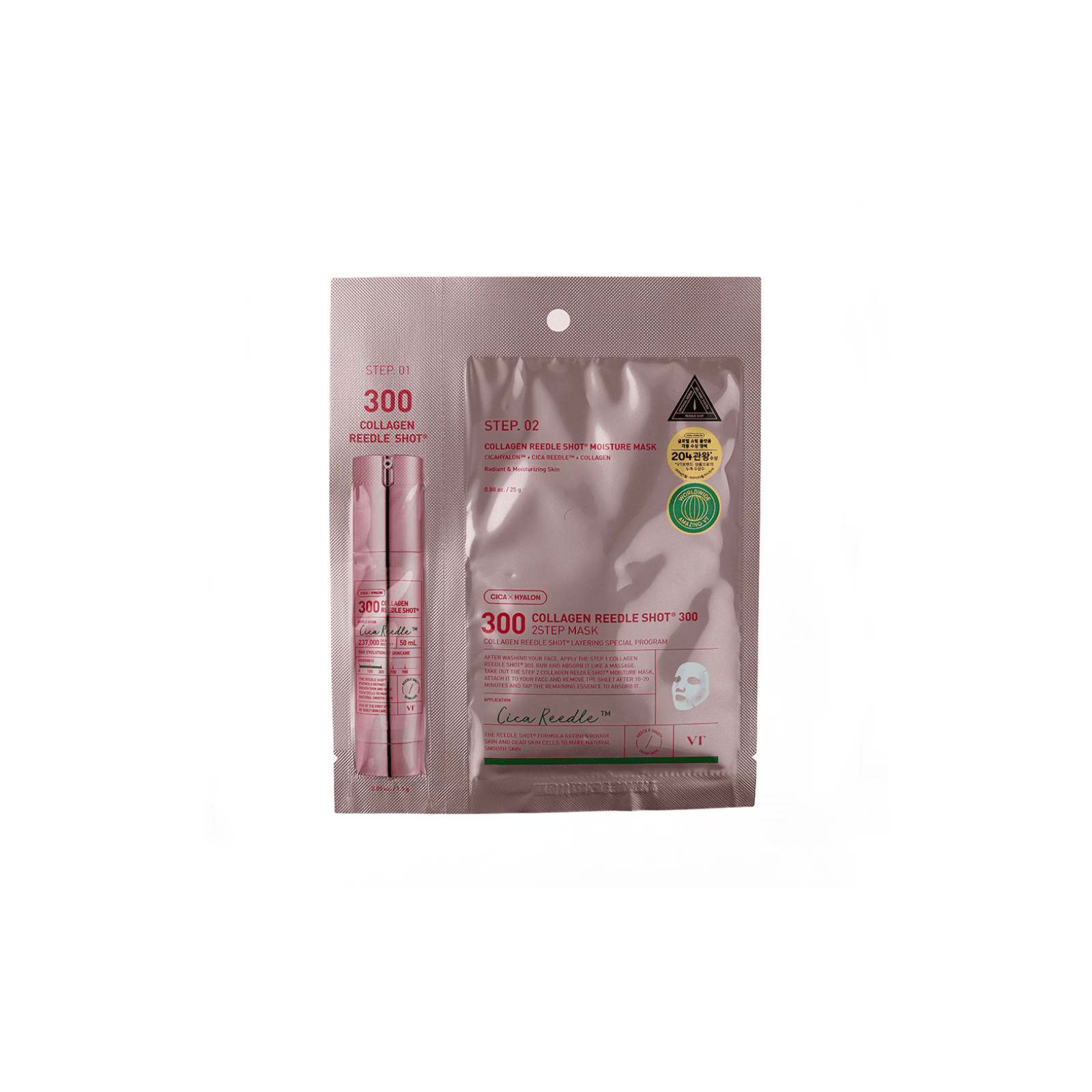VT Cosmetics Collagen Reedle Shot 300 2-Step Mask kaheastmeline kangasmask
