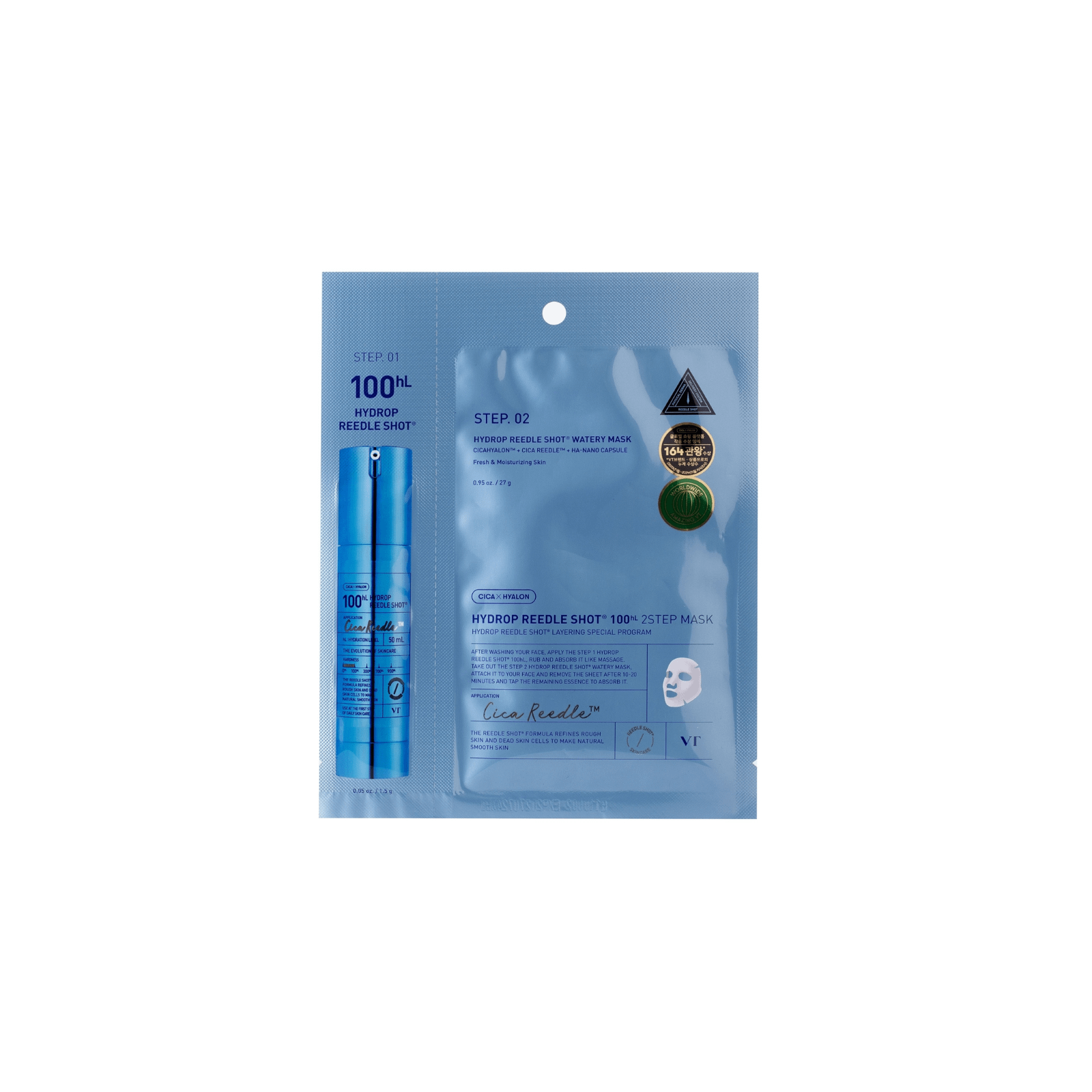 VT Cosmetics Hydrop Reedle Shot 100hL 2-Step Mask kaheastmeline näomask